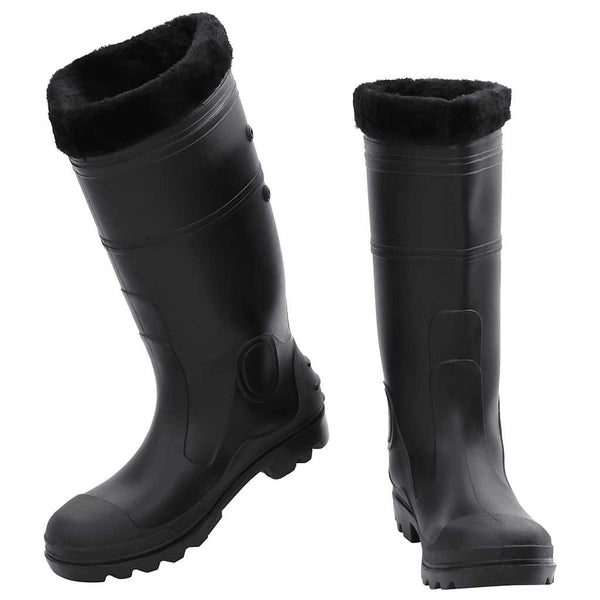 vidaXL Rubber Boots with Removable Lining Black Size 43 PVC