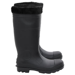 vidaXL Rubber Boots with Removable Lining Black Size 43 PVC