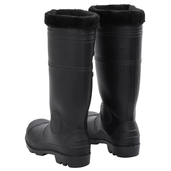 vidaXL Rubber Boots with Removable Lining Black Size 43 PVC