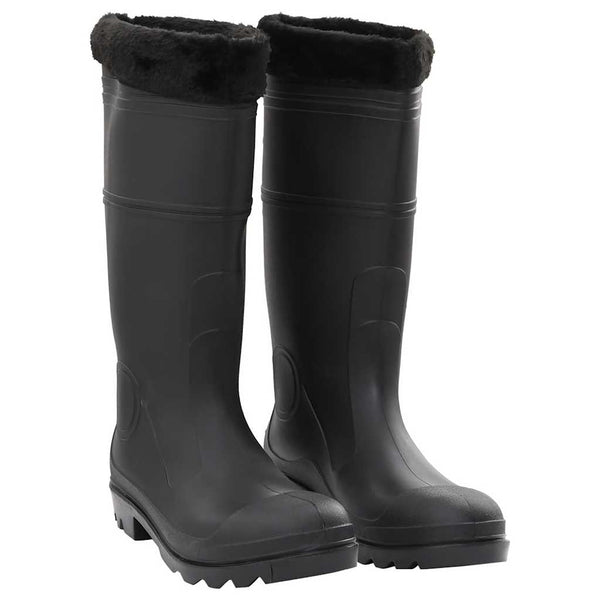 vidaXL Rubber Boots with Removable Lining Black Size 45 PVC