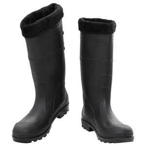 vidaXL Rubber Boots with Removable Lining Black Size 45 PVC