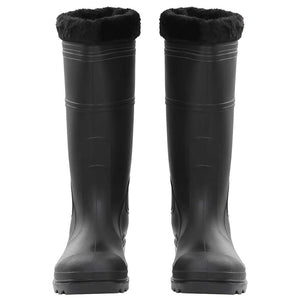 vidaXL Rubber Boots with Removable Lining Black Size 45 PVC