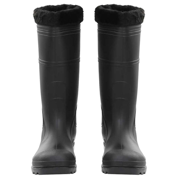 vidaXL Rubber Boots with Removable Lining Black Size 45 PVC
