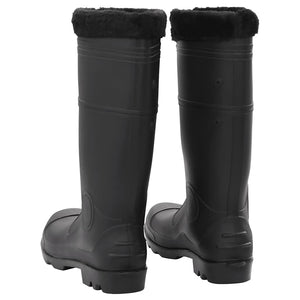 vidaXL Rubber Boots with Removable Lining Black Size 45 PVC