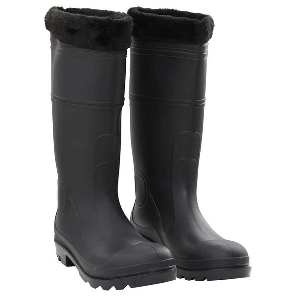 vidaXL Rubber Boots with Removable Lining Black Size 46 PVC