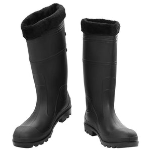 vidaXL Rubber Boots with Removable Lining Black Size 46 PVC