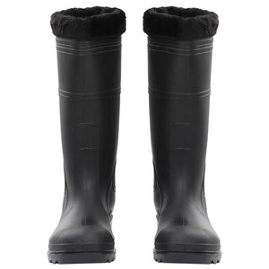 vidaXL Rubber Boots with Removable Lining Black Size 46 PVC