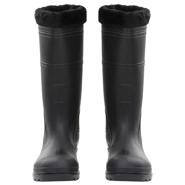 vidaXL Rubber Boots with Removable Lining Black Size 46 PVC