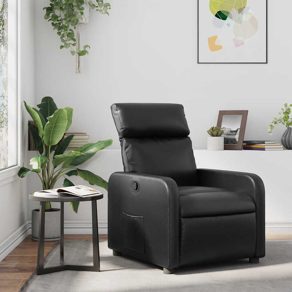 vidaXL Recliner Black Faux Leather