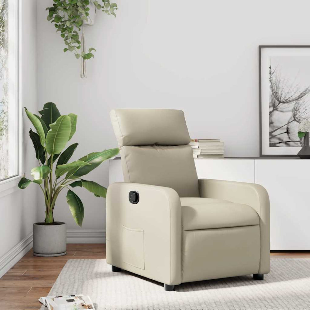 vidaXL Recliner Cream Artificial Leather
