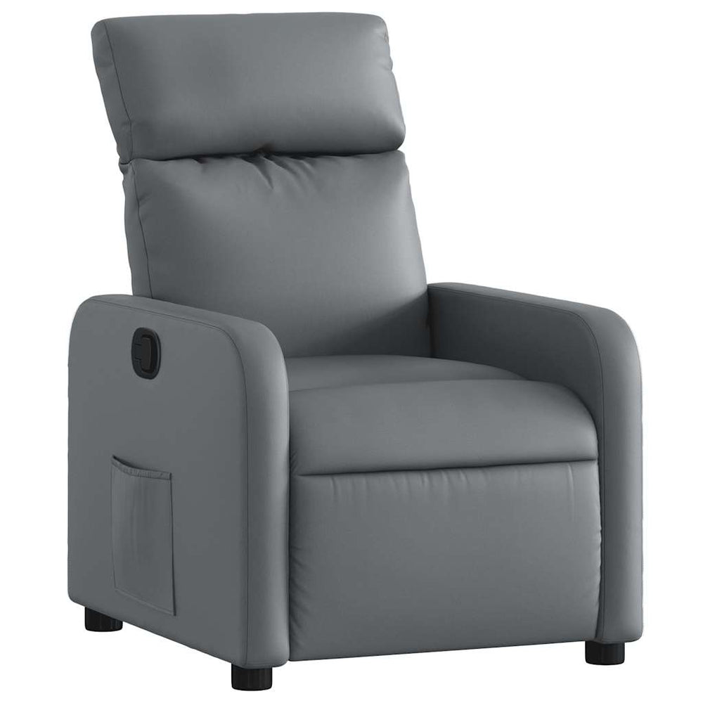 vidaXL Recliner Grey Faux Leather