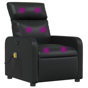 vidaXL Massage Chair Black Faux Leather