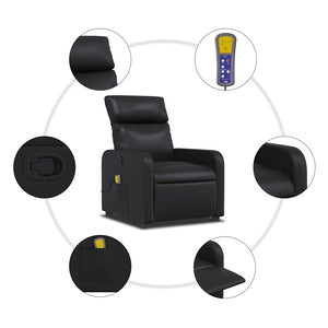 vidaXL Massage Chair Black Faux Leather