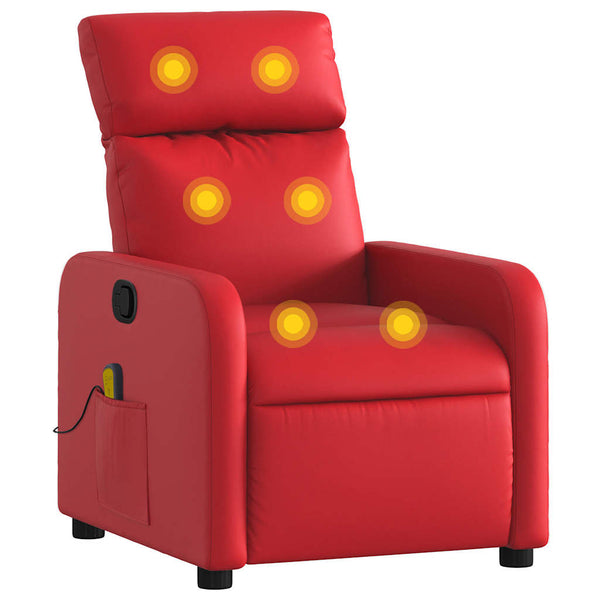 vidaXL Massage Chair Red Artificial Leather