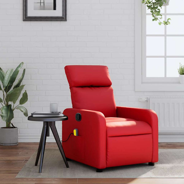 vidaXL Massage Chair Red Artificial Leather