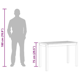 vidaXL Garden Dining Table 110x55x75 cm Solid Acacia Wood