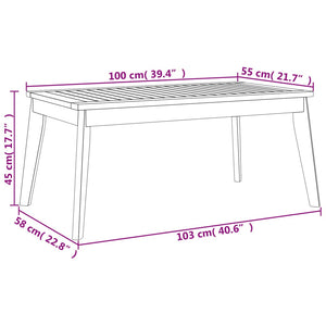 vidaXL Garden Dining Table 100x55x45 cm Solid Acacia Wood
