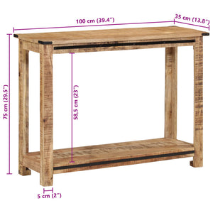 vidaXL Console Table 100x35x75 cm Solid Mango Wood