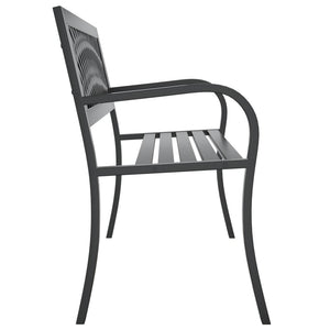vidaXL Garden Bench Black 120 cm Steel
