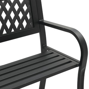 vidaXL Garden Bench Black 120 cm Steel