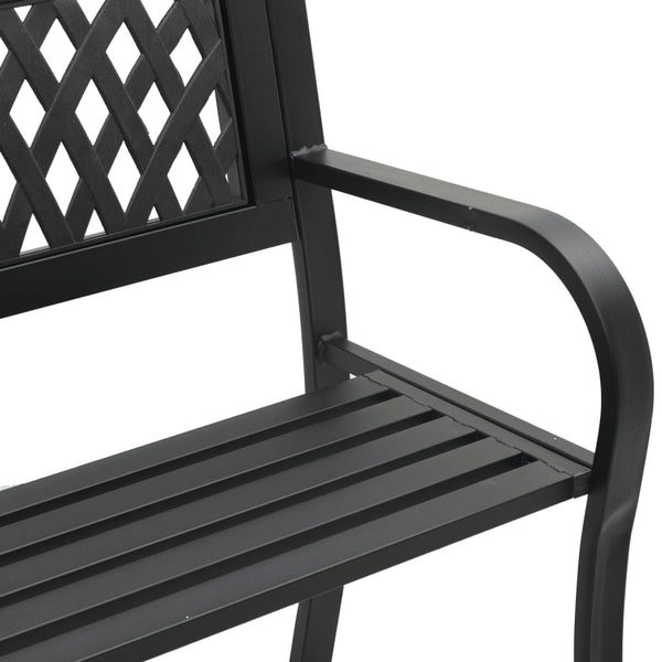 vidaXL Garden Bench Black 120 cm Steel