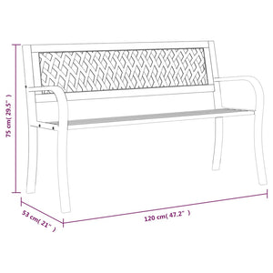 vidaXL Garden Bench Black 120 cm Steel