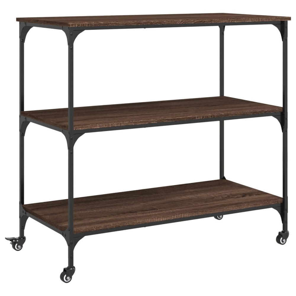 Küchenwagen Braun Eichenoptik 102x50x95 cm