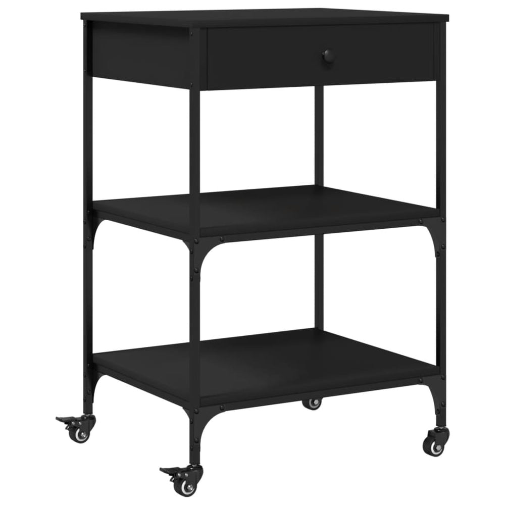 vidaXL Kitchen Cart Black 60x48x89.5 cm Engineered Wood