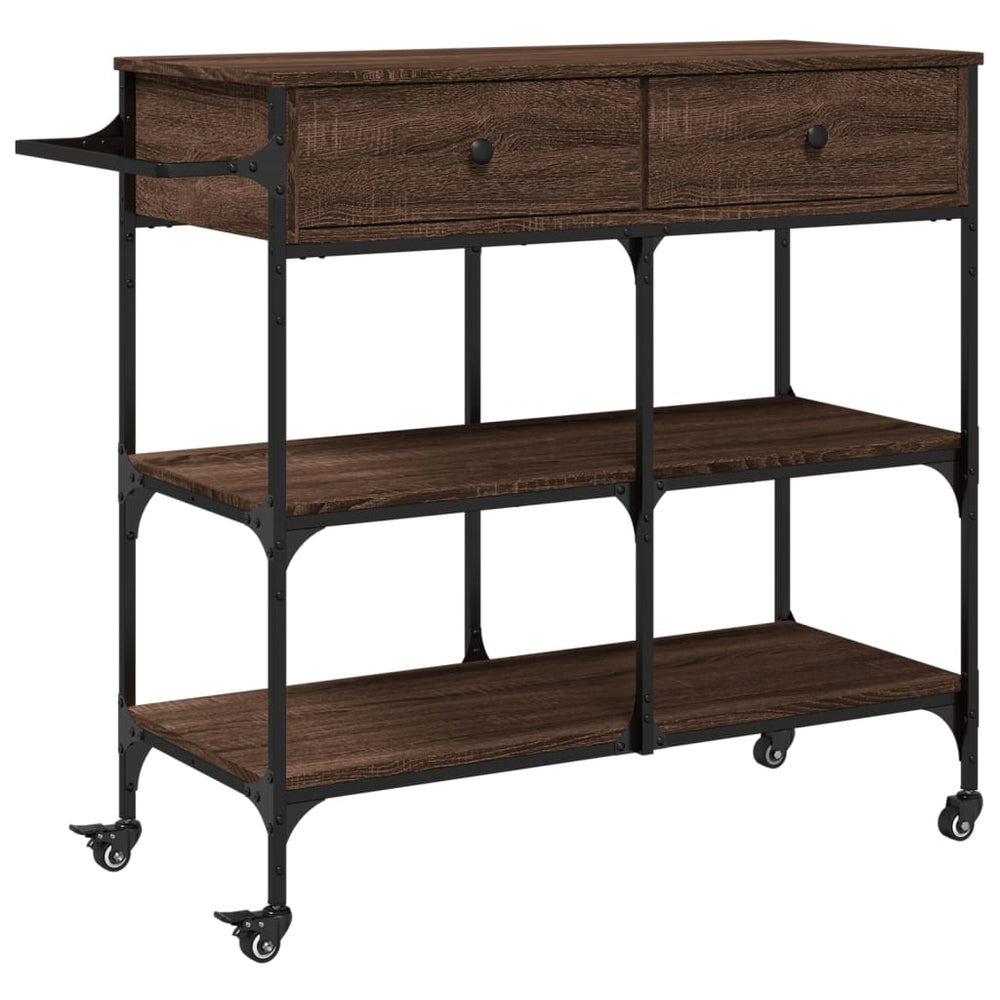 vidaXL Kitchen Cart Brown Oak-Look 105x42x95 cm Engineered Wood