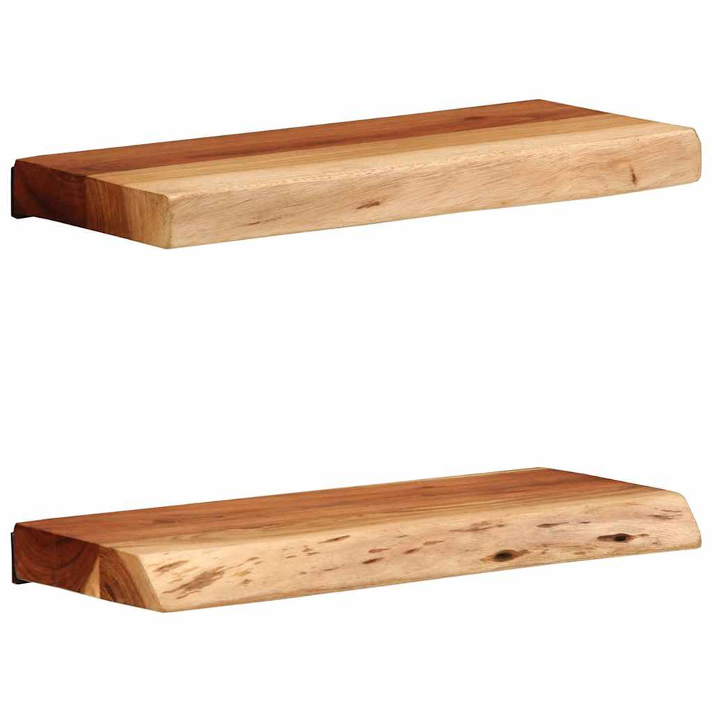 Akazienholz Wandregale 40x20cm, 2er Set