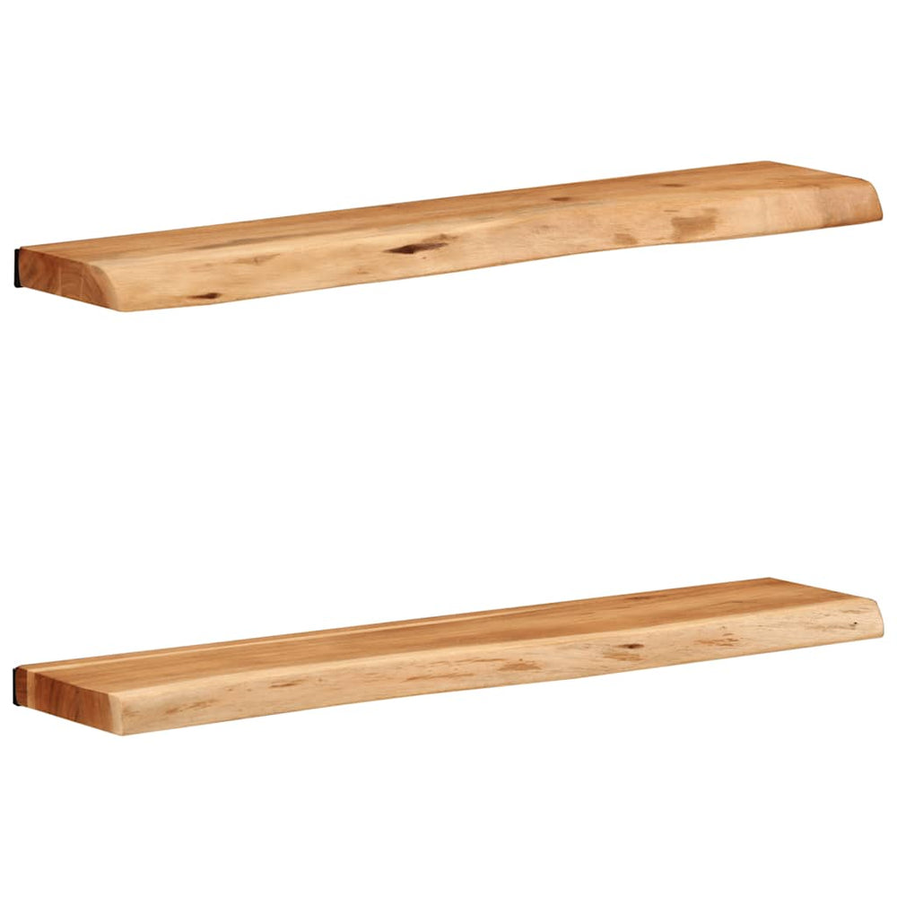 Wandregale 80x20 cm Akazie Massivholz 2er Set