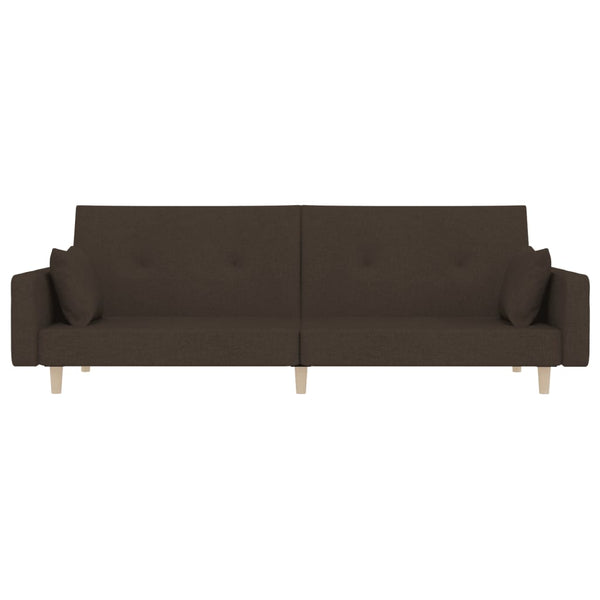 Schlafsofa 2-Sitzer Dunkelbraun mit Kissen