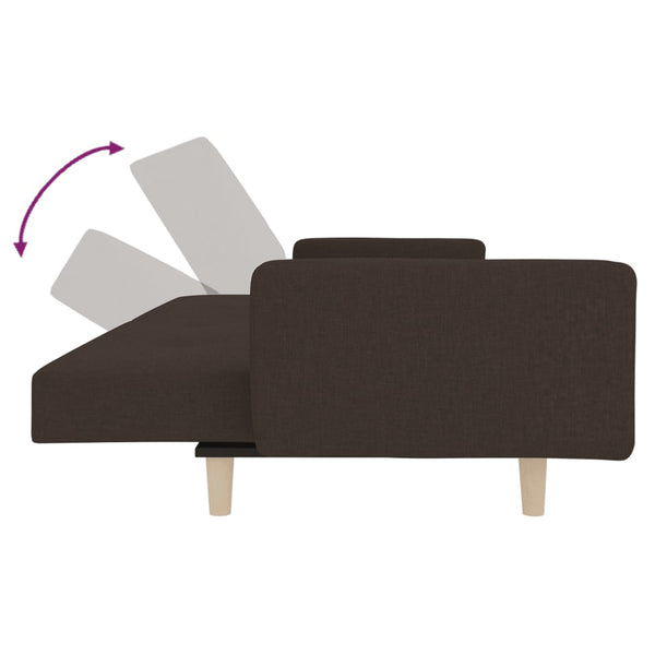 Schlafsofa 2-Sitzer Dunkelbraun mit Kissen