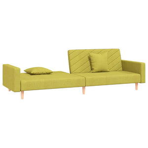 Grünes Schlafsofa 2-Sitzer mit Kissen