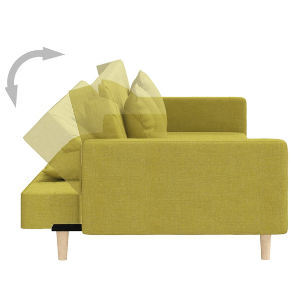 Grünes Schlafsofa 2-Sitzer mit Kissen