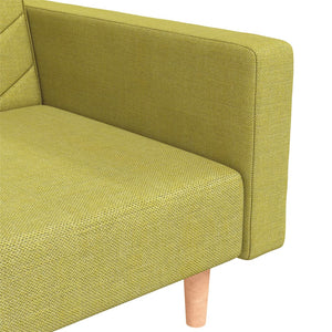 Grünes Schlafsofa 2-Sitzer mit Kissen