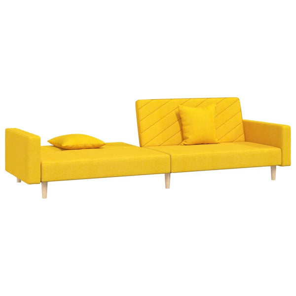 Gelbes Schlafsofa 2-Sitzer mit Kissen
