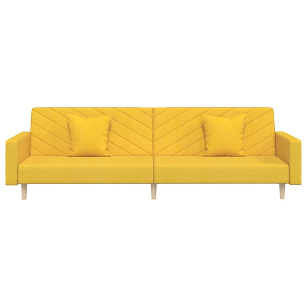 Gelbes Schlafsofa 2-Sitzer mit Kissen