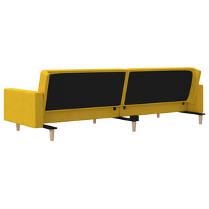 Gelbes Schlafsofa 2-Sitzer mit Kissen