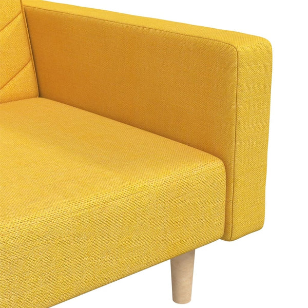 Gelbes Schlafsofa 2-Sitzer mit Kissen