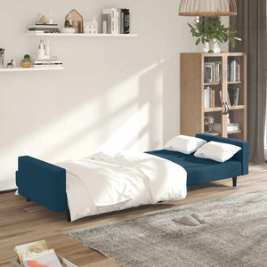 vidaXL 2-Seater Sofa Bed Blue Velvet