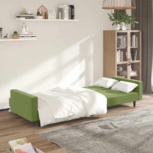 Schlafsofa 2-Sitzer Hellgrün Samt