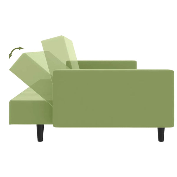 Schlafsofa 2-Sitzer Hellgrün Samt