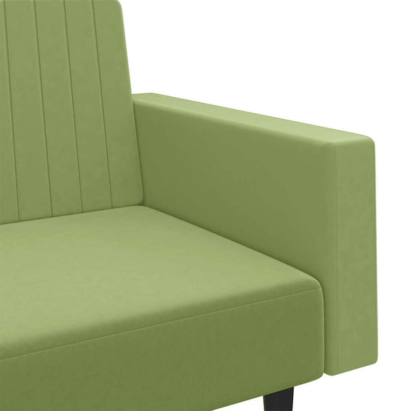 Schlafsofa 2-Sitzer Hellgrün Samt