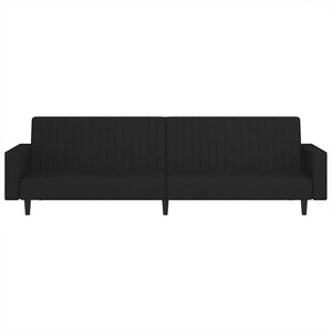 Schlafsofa 2-Sitzer Schwarz Samt