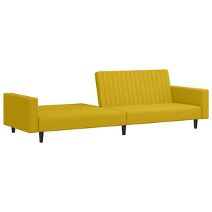 Gelbes Samt Schlafsofa 2-Sitzer