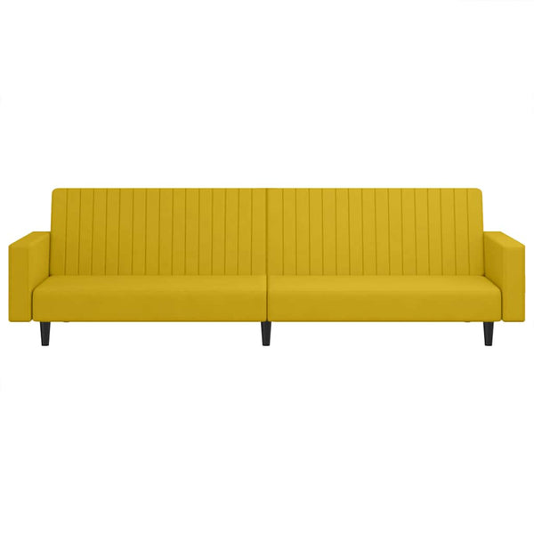 Gelbes Samt Schlafsofa 2-Sitzer