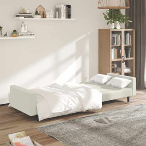 Schlafsofa 2-Sitzer Creme Samt