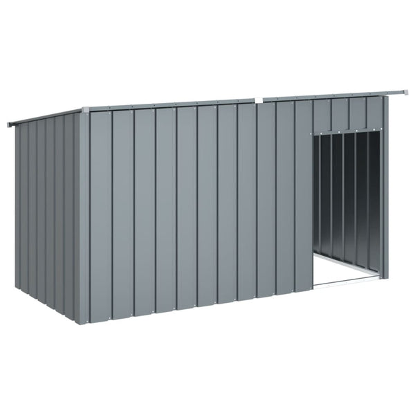 vidaXL Dog Kennel with Roof Anthracite 196x91x110 cm Galvanized Steel