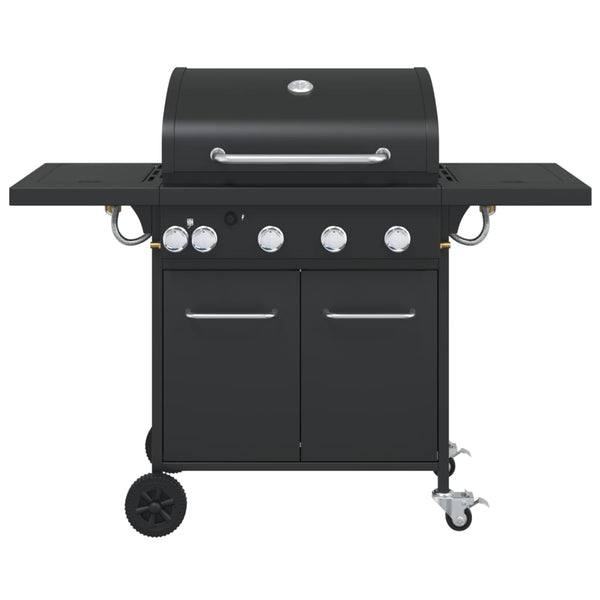 Gasgrill mit 5 Flammen, Schwarz
